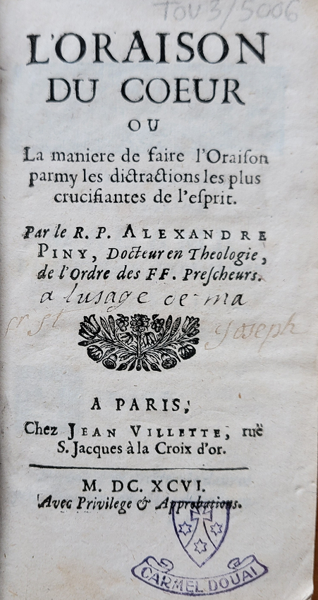 Don du père Marxer Oraison du coeur
